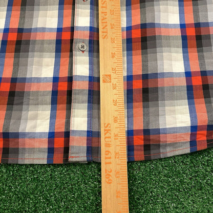 Wrangler Shirt Mens XXL 2XL Blue Red Gray Button Up Short Sleeve Flap Pockets