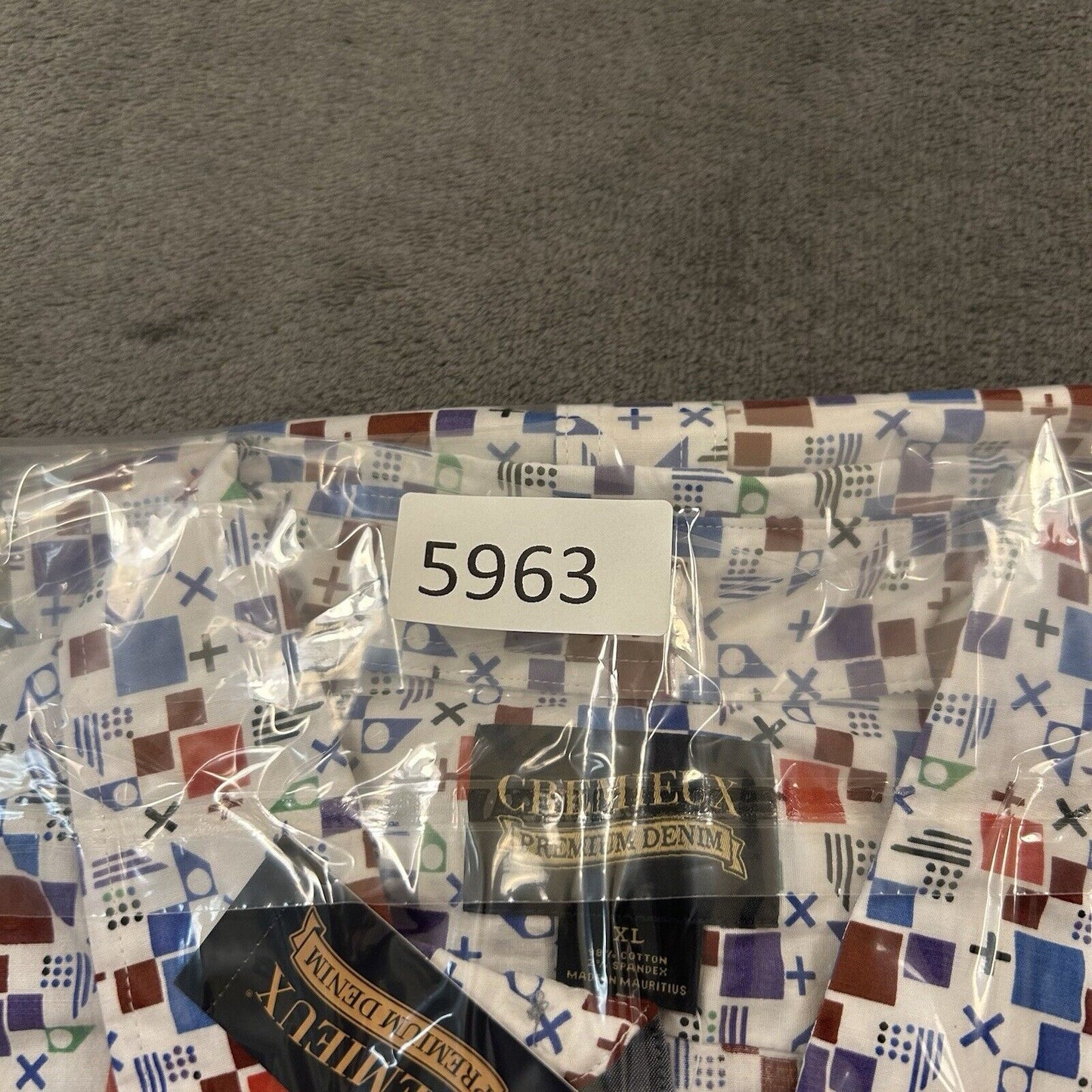 Cremieux Shirt Mens Extra Large White Geometric Button Up Short Sleeve NEW $59