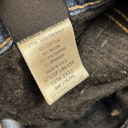 Flying Monkey Jeans Womens 25x32" Blue Low Rise Skinny Denim Pants Stretch