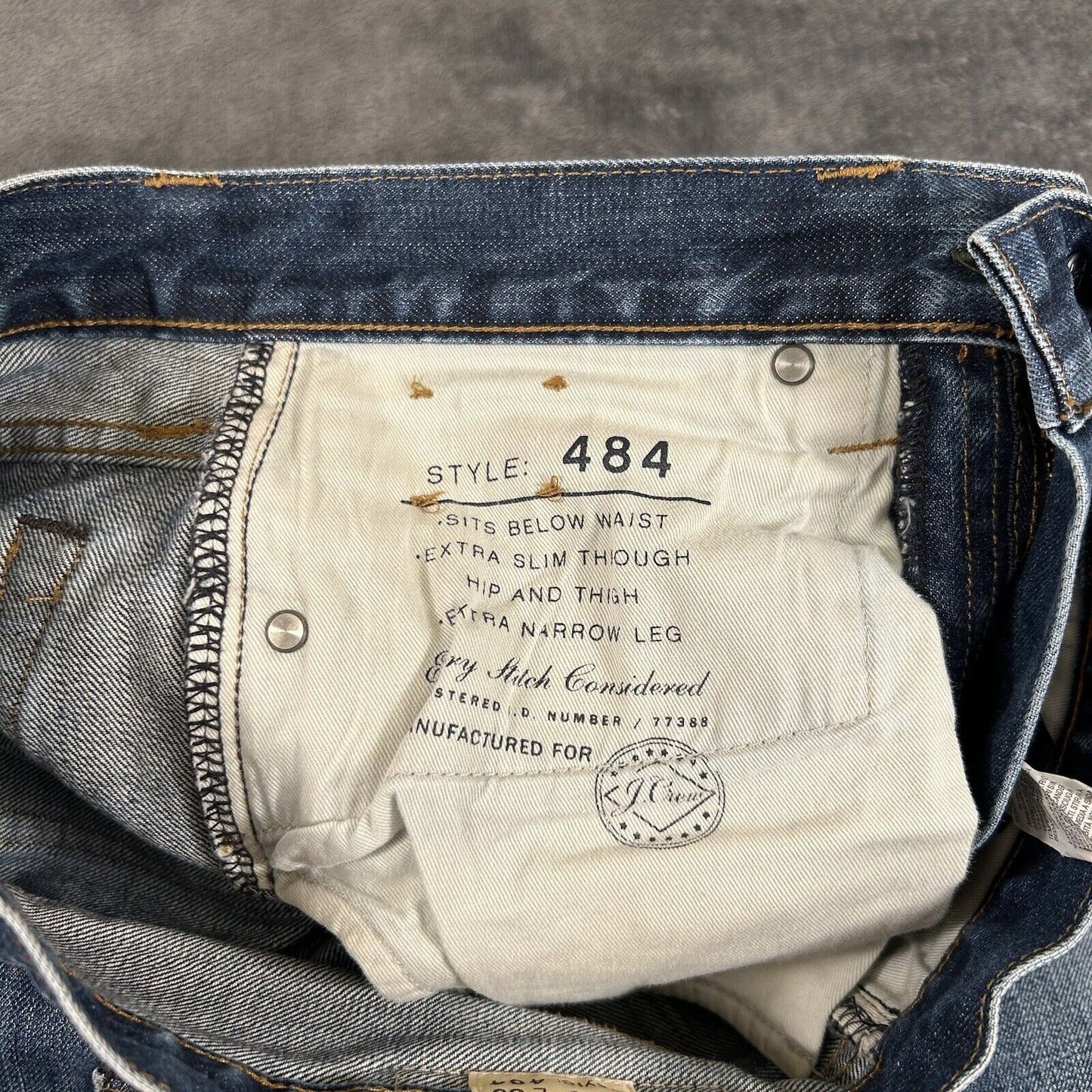 J Crew Jeans Mens 35x36" Blue Slim Boot Straight Denim Pants Western