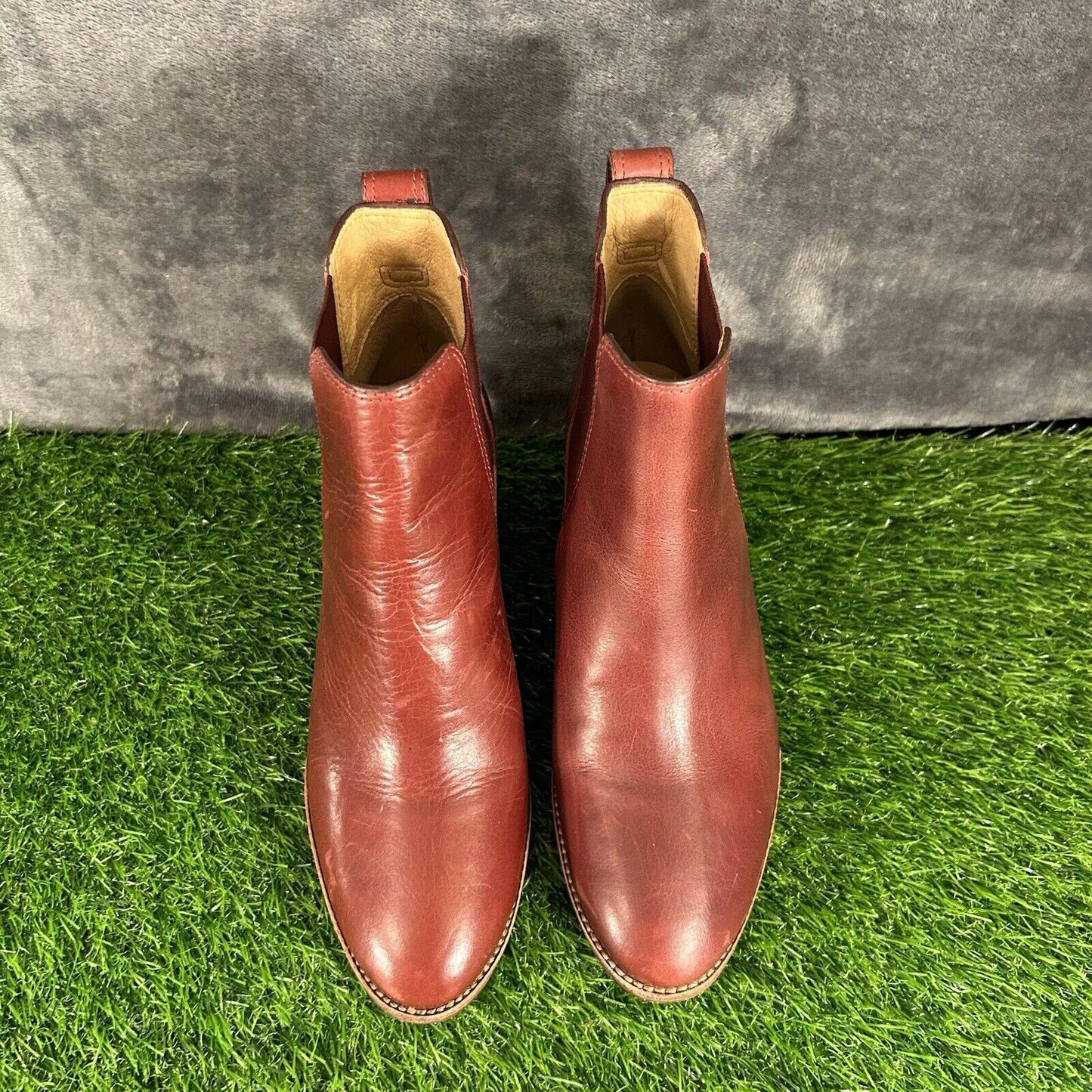 Madewell Reagan Chelsea Boots Womens 8.5 M Red Leather Ankle Booties Casual