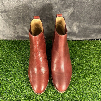 Madewell Reagan Chelsea Boots Womens 8.5 M Red Leather Ankle Booties Casual