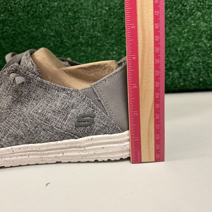 Skechers Melson Planon Mens 9 Gray Shoes Loafers Walking Comfort Slip On NEW