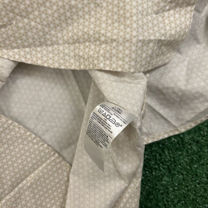 Banana Republic Shirt Mens Large Tall Beige Geometric Button Up Short Sleeve