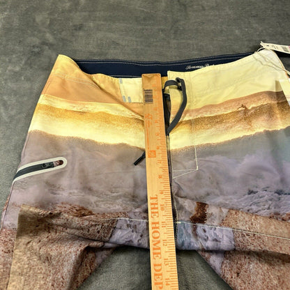 Tommy Bahama Board Shorts Mens 32" Yellow Blue Molokai Sunset Break Swim NEW