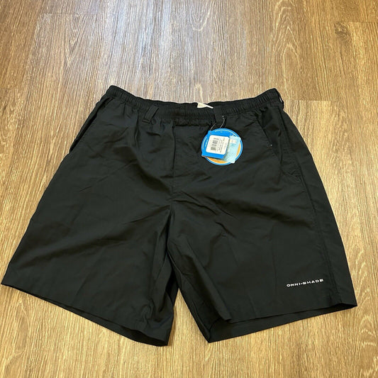 Columbia PFG Shorts Mens Medium 32" Black Relaxed Fit Outdoor Fishing Nylon New