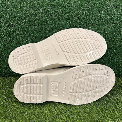 Dr Martens Oxford Pride Womens 9 White Leather Shoes Lace Up 27522 Preppy New