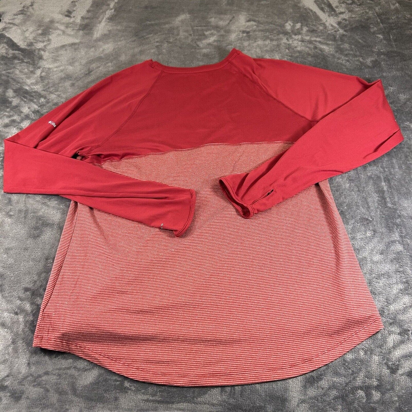 Columbia Shirt Mens XXL 2XL Red Striped Long Sleeve Omni-Wick Camp Outdoor