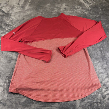 Columbia Shirt Mens XXL 2XL Red Striped Long Sleeve Omni-Wick Camp Outdoor