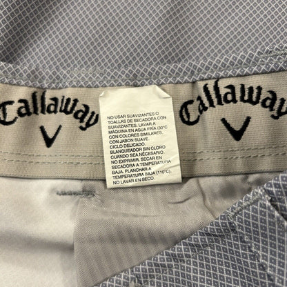 Callaway Shorts Mens 40 Gray White Diamond Golf Casual Golfing 9.5" Inseam