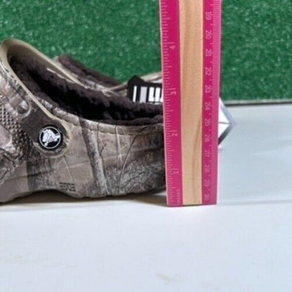 Crocs Classic Lined Clog Realtree Edge Camo Fuzzy Warm Shoes Brown Womens 9