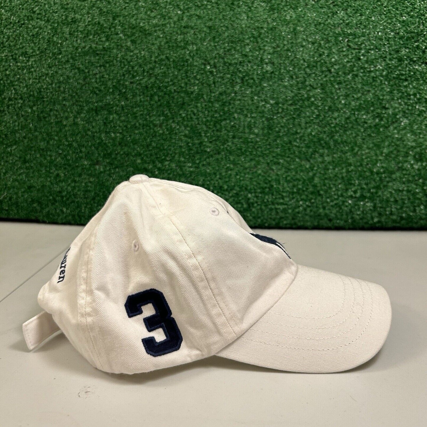 Polo Ralph Lauren Hat Cap Mens White Black Strapback Embroidered Cotton Preppy