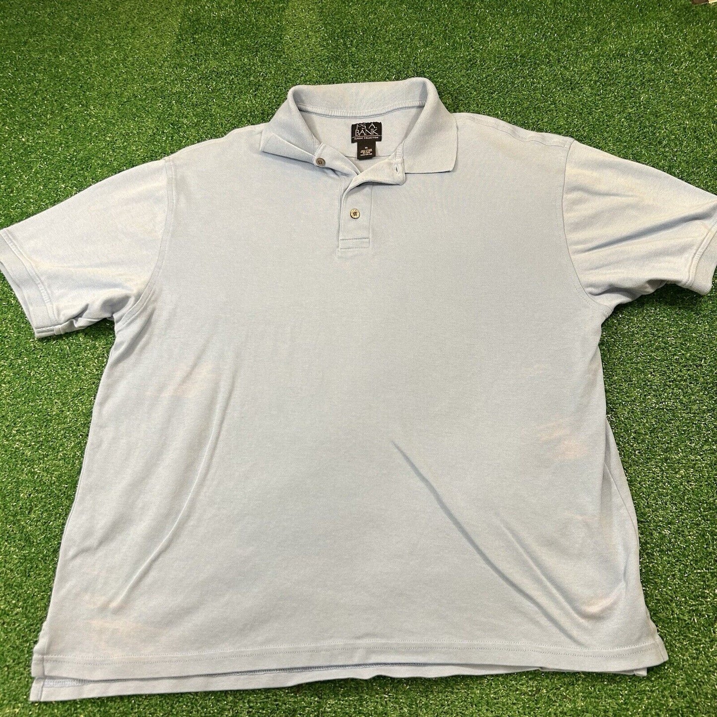Jos A Bank Polo Shirt Mens Extra Large Blue Short Sleeve Golf Classic Comfort