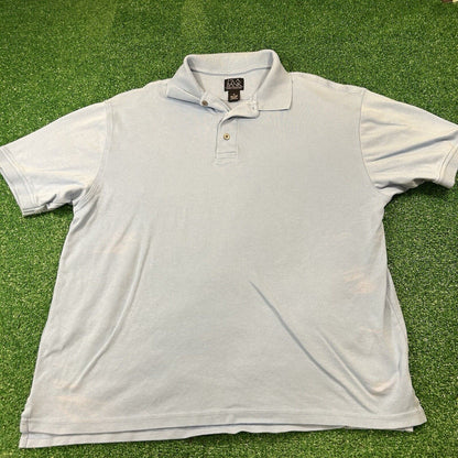 Jos A Bank Polo Shirt Mens Extra Large Blue Short Sleeve Golf Classic Comfort