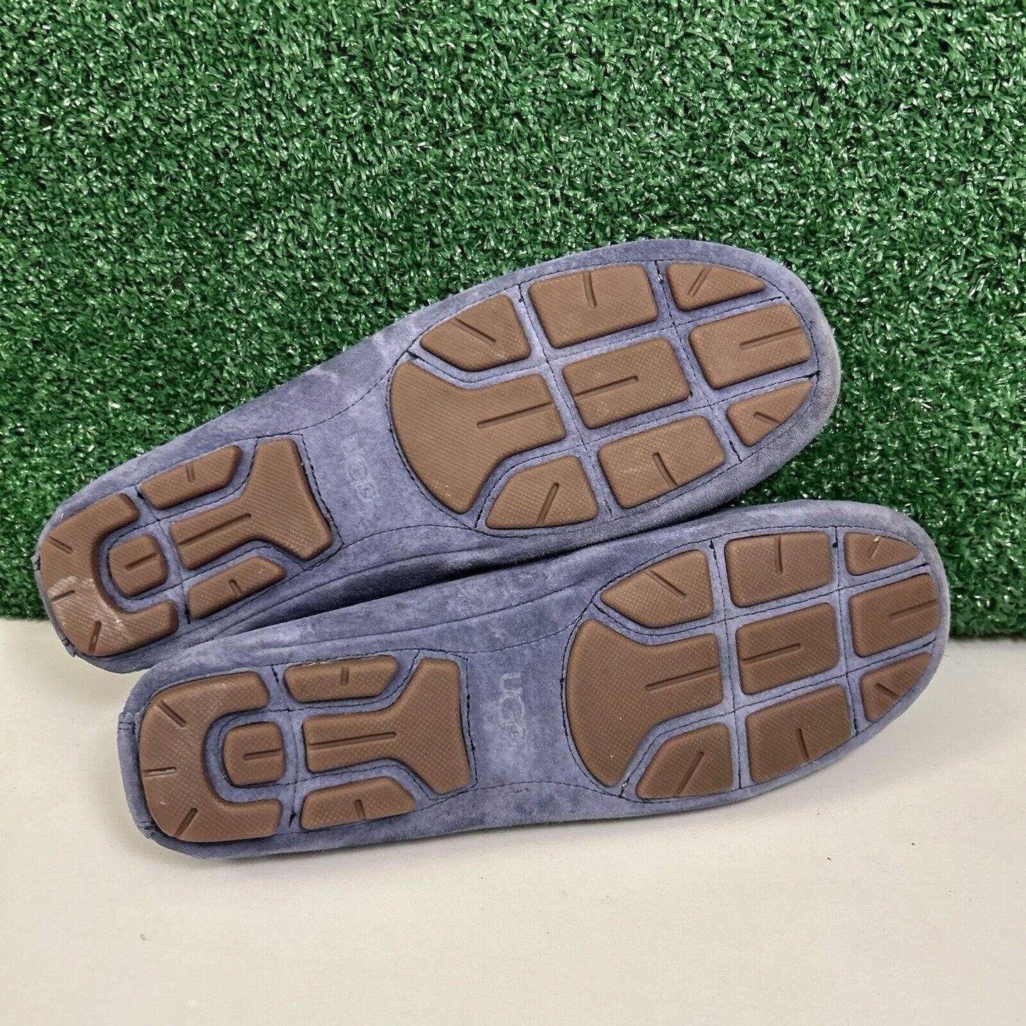 Ugg Ansley Moccasins Womens 10 M Blue Suede Slippers Casual Comfort Fur Warm