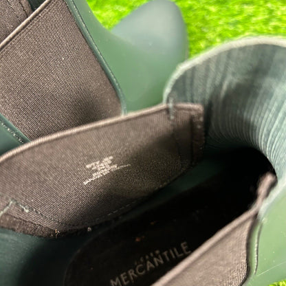 J Crew Chelsea Rain Boots Womens 8 Green Bootie Waterproof Mercantile Pull On