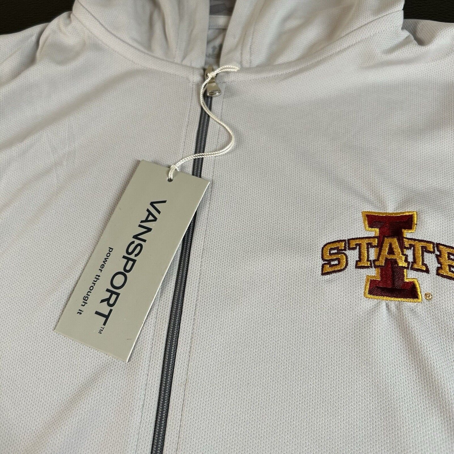 Iowa State Cyclones Hoodie Womens 3X Gray Full Zip Sweatshirt Mesh Vansport NEW