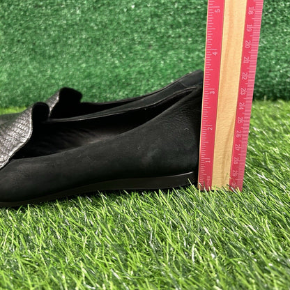 Ecco Touch Ballerina 2.0 Flats Womens 7 M Black Leather Shoes Slip On Comfort