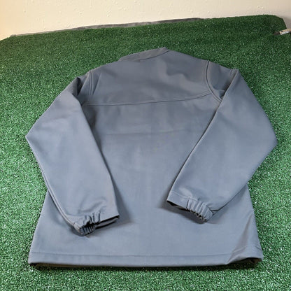 Columbia Softshell Jacket Mens Small Gray Full Zip Omni-shield Fleece Lined NEW