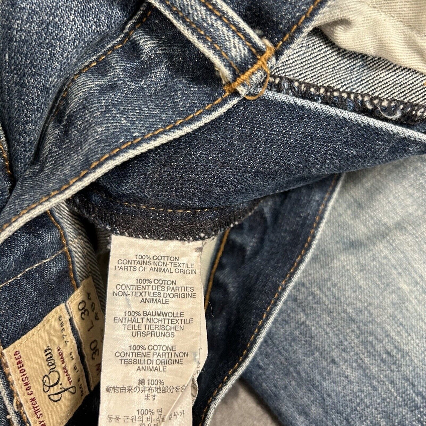 J Crew Jeans Mens 35x36" Blue Slim Boot Straight Denim Pants Western