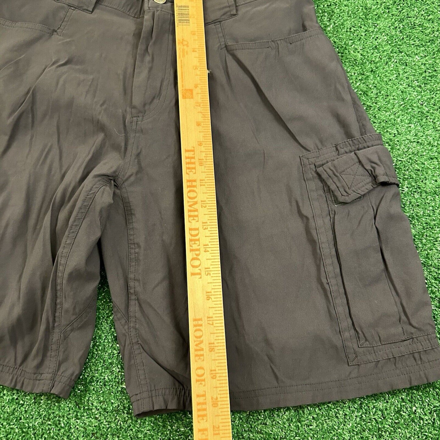 Eddie Bauer Cargo Shorts Mens 32 Gray Casual Outdoor Hiking Trail Nylon Stretch