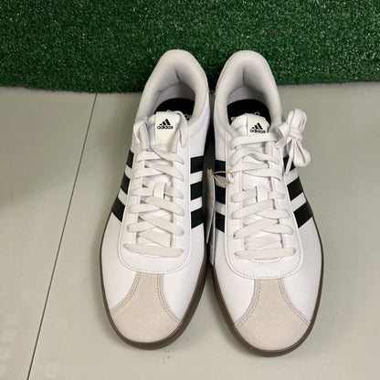 Adidas VL Court 3.0 Mens 10.5 White Black Shoes Sneaker Athletic Leather NEW