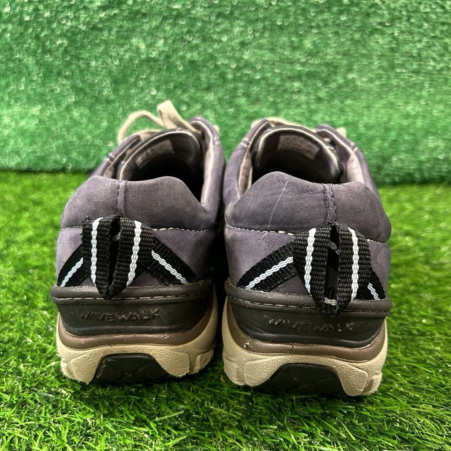 Clarks Wave Walk Womens 8.5 N Blue Beige Leather Shoes Sneakers Hiking Outdoor