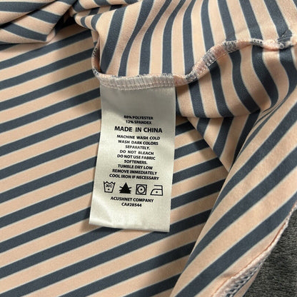FootJoy Polo Shirt Mens Extra Large Gray Pink Striped Short Sleeve Casual Golf