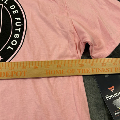 International Miami Messi Shirt Mens Large Pink Short Sleeve Soccer Fanatics NEW