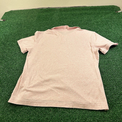 Banana Republic Performance Polo Shirt Mens Medium Pink Short Sleeve Golf Luxe