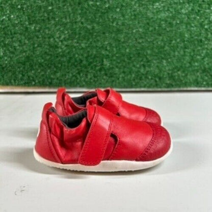 Bobux Soft Sole Shoes First Walker Leather Red Strap Toddler Shoes 3.5C / 20EU