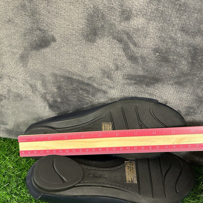 Clarks Bendables Flats Womens 7 W Blue Leather Shoes Slip On Casual Comfort