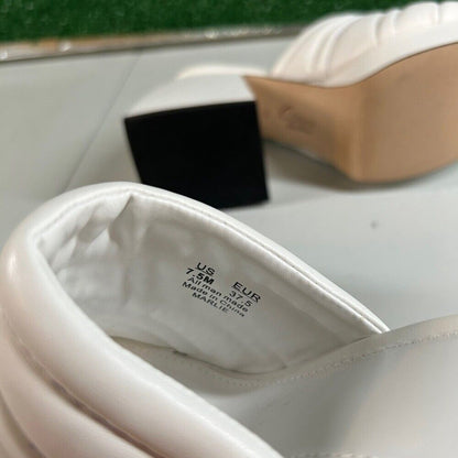 Circus by Sam Edelman Marlie Platform Sandals Block Heel White Womens 7.5 M