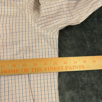 Brooks Brothers Shirt Mens 16 35 Pink Blue Check Button Up Long Sleeve Regent