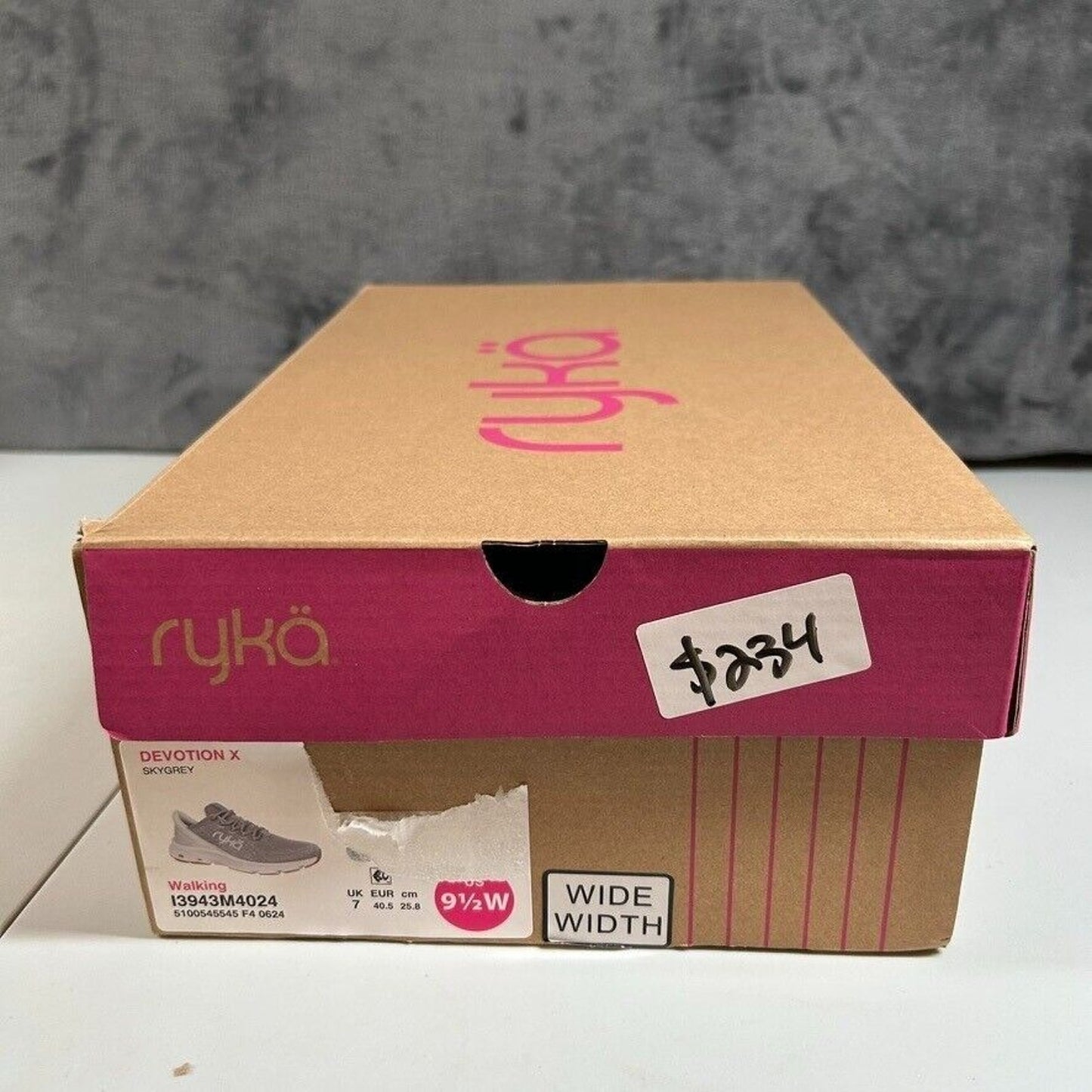 Ryka Devotion X Walking Shoes Comfort Athletic Sneakers Gray Womens 9.5 Wide