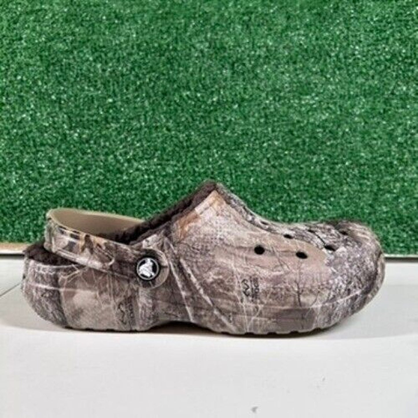 Crocs Classic Lined Clog Realtree Edge Camo Fuzzy Warm Shoes Brown Womens 9