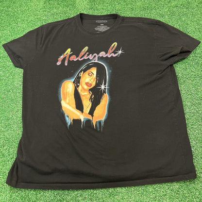 Aaliyah Concert Shirt Mens XXL 2XL Black Short Sleeve Music Tour Tee Graphic