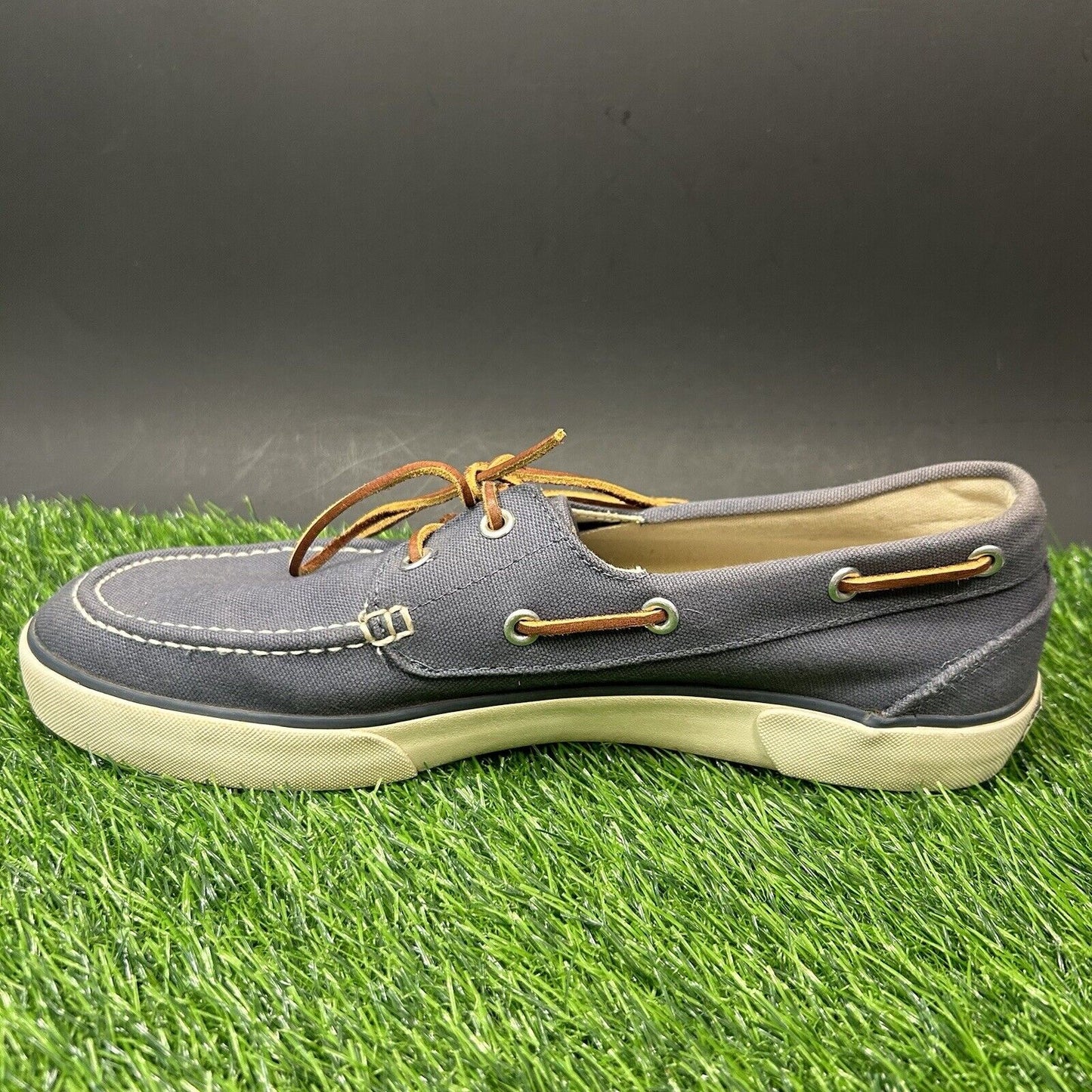 Polo Ralph Lauren Sander Mens 10 D Blue White Shoes Loafers Casual Lace Up