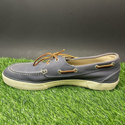 Polo Ralph Lauren Sander Mens 10 D Blue White Shoes Loafers Casual Lace Up