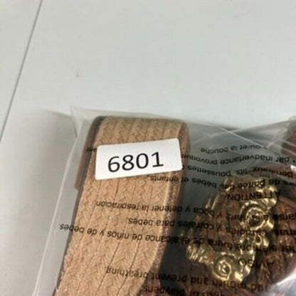 Sam Edelman Celia Woven Espadrille Platform Slides Brown Strap Womens 9.5 M