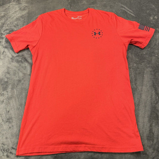 Under Armour Freedom Shirt Mens Small Red Blue Short Sleeve Tee USA Patriotic