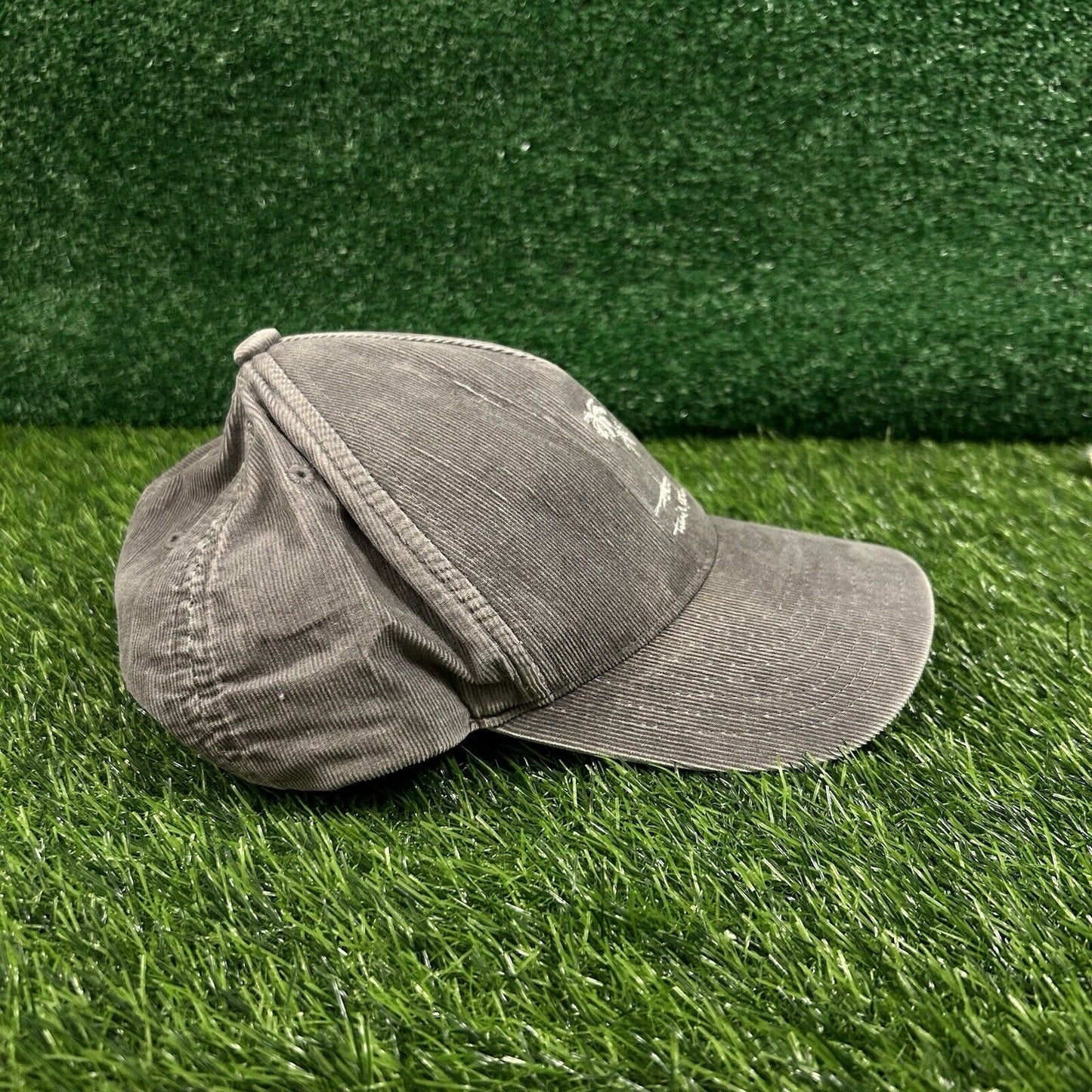Travis Mathew Golf Hat Cap Mens Strapback Gray White Corduroy Palm Trees Yupoong