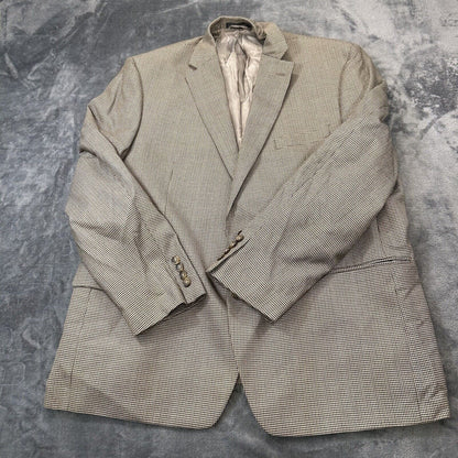 Lauren Ralph Lauren Suit Jacket Mens 46 R Brown Black Houndstooth 100% Wool