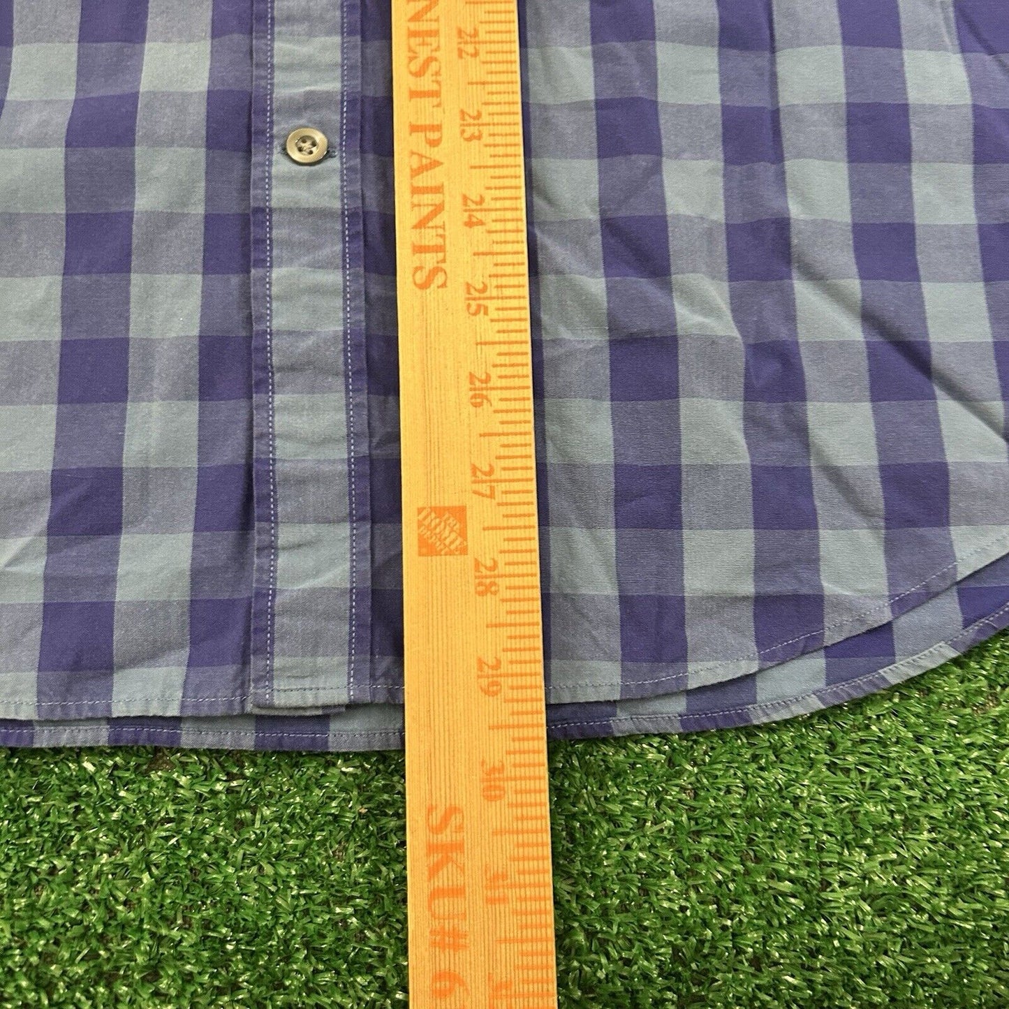 Goodthreads Shirt Mens Large Blue Check Work Preppy Button Up Long Sleeve