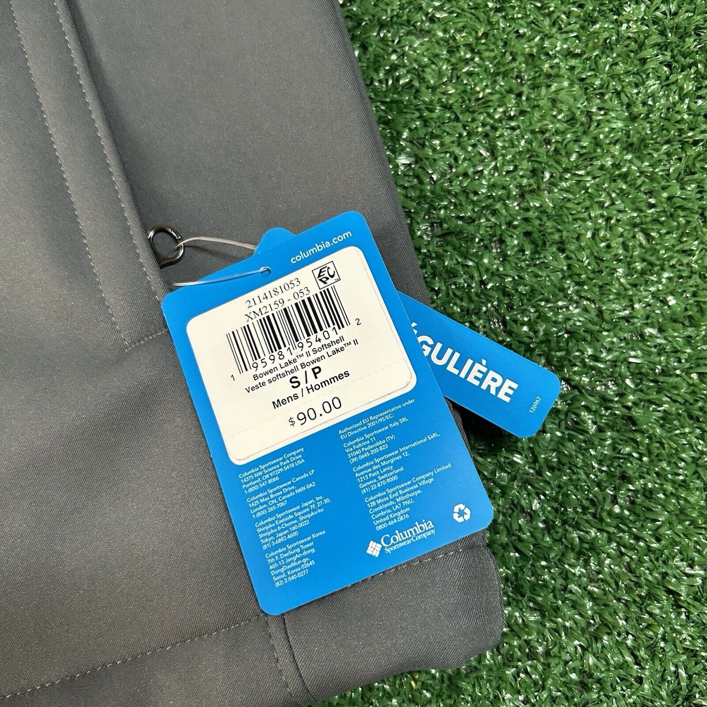 Columbia Softshell Jacket Mens Small Gray Full Zip Omni-shield Fleece Lined NEW