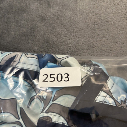 Nike Swim Trunks Mens Large Blue Gray Floral Swimwear Bottoms Board Shorts Beach