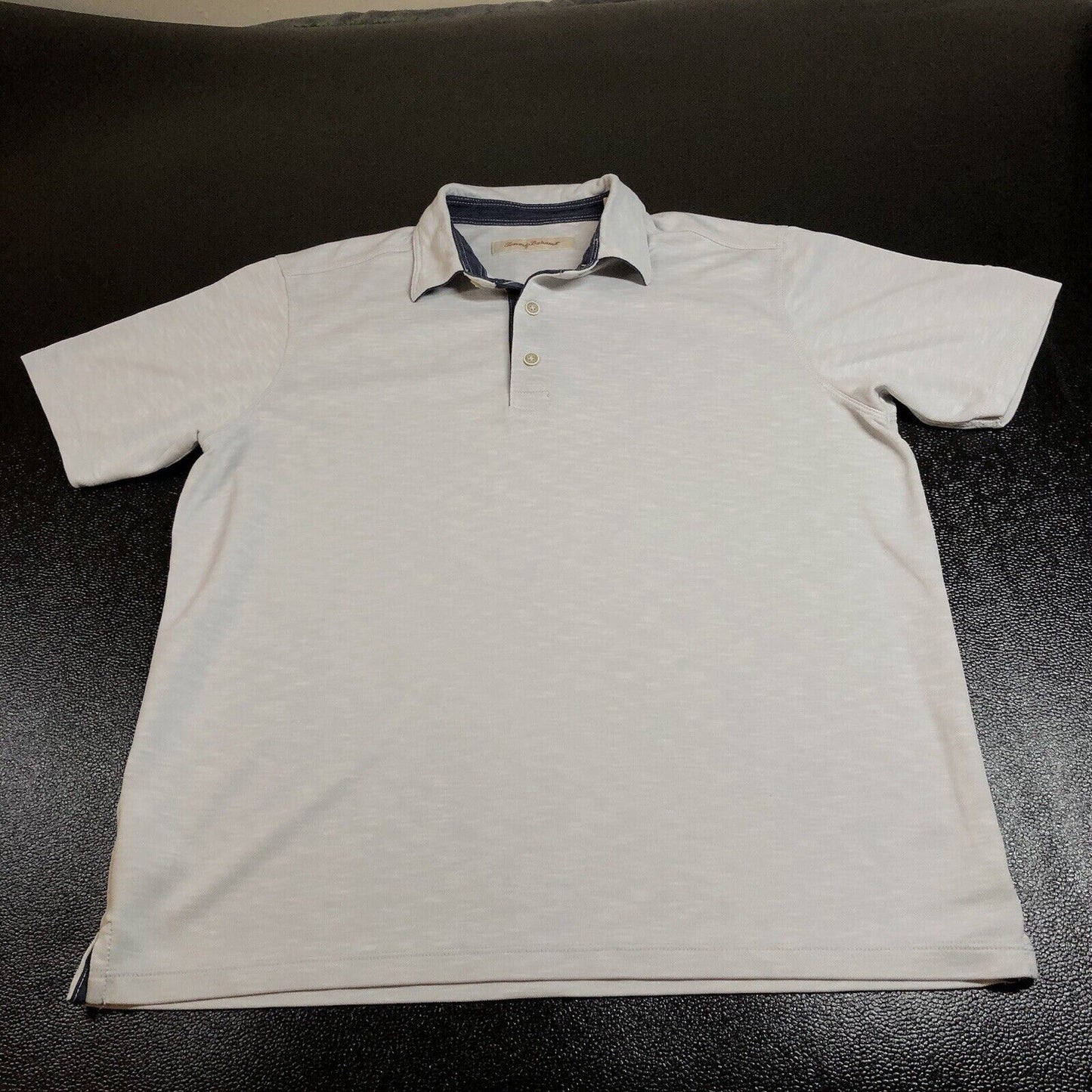 Tommy Bahama Polo Shirt Mens Medium Gray Modal Short Sleeve Beach Golf Casual