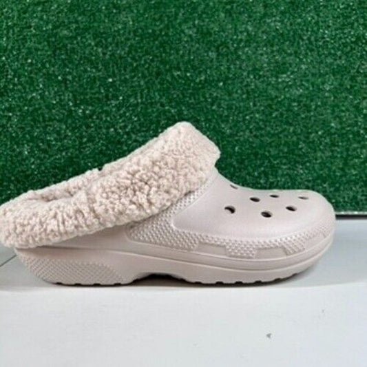 Crocs Classic Blitzen IV Lined Clog Fuzzy Fur Slip On Comfort Beige Womens 8 New