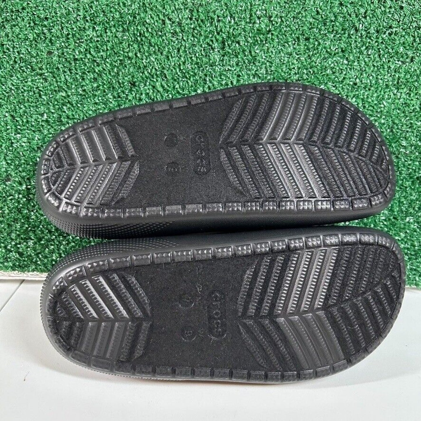 Crocs Classic Puff Mocs Beige Black Slip On Casual Comfort Shoes Womens 9 New