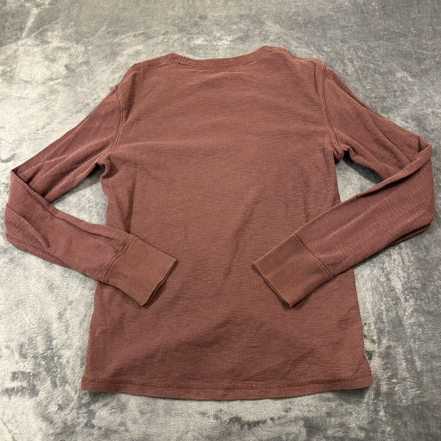 American Eagle Shirt Mens Small Maroon Vintage Fit Knit Long Sleeve Outdoor
